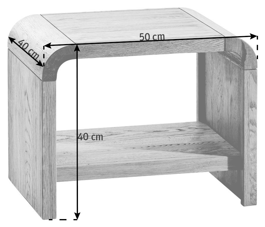NACHTSCHRANK Eiche massiv Eichefarben  - Eichefarben, Design, Holz (50/40/40cm) - Hasena