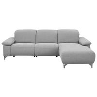 WOHNLANDSCHAFT Hellgrau Flachgewebe  - Chromfarben/Hellgrau, Design, Textil/Metall (280/180cm) - Musterring