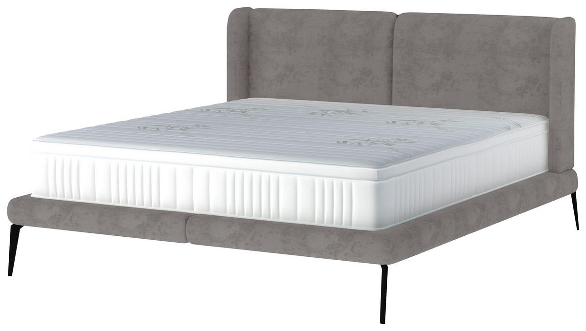 Polsterbett inkl. Matratze 180/200 cm  in Dunkelgrau  - Weiss/Dunkelgrau, Modern, Textil/Metall (180/200cm) - Livetastic