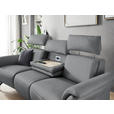 TRAPEZSOFA in Mikrofaser Grau  - Schwarz/Grau, KONVENTIONELL, Textil/Metall (221/103/95cm) - Dieter Knoll