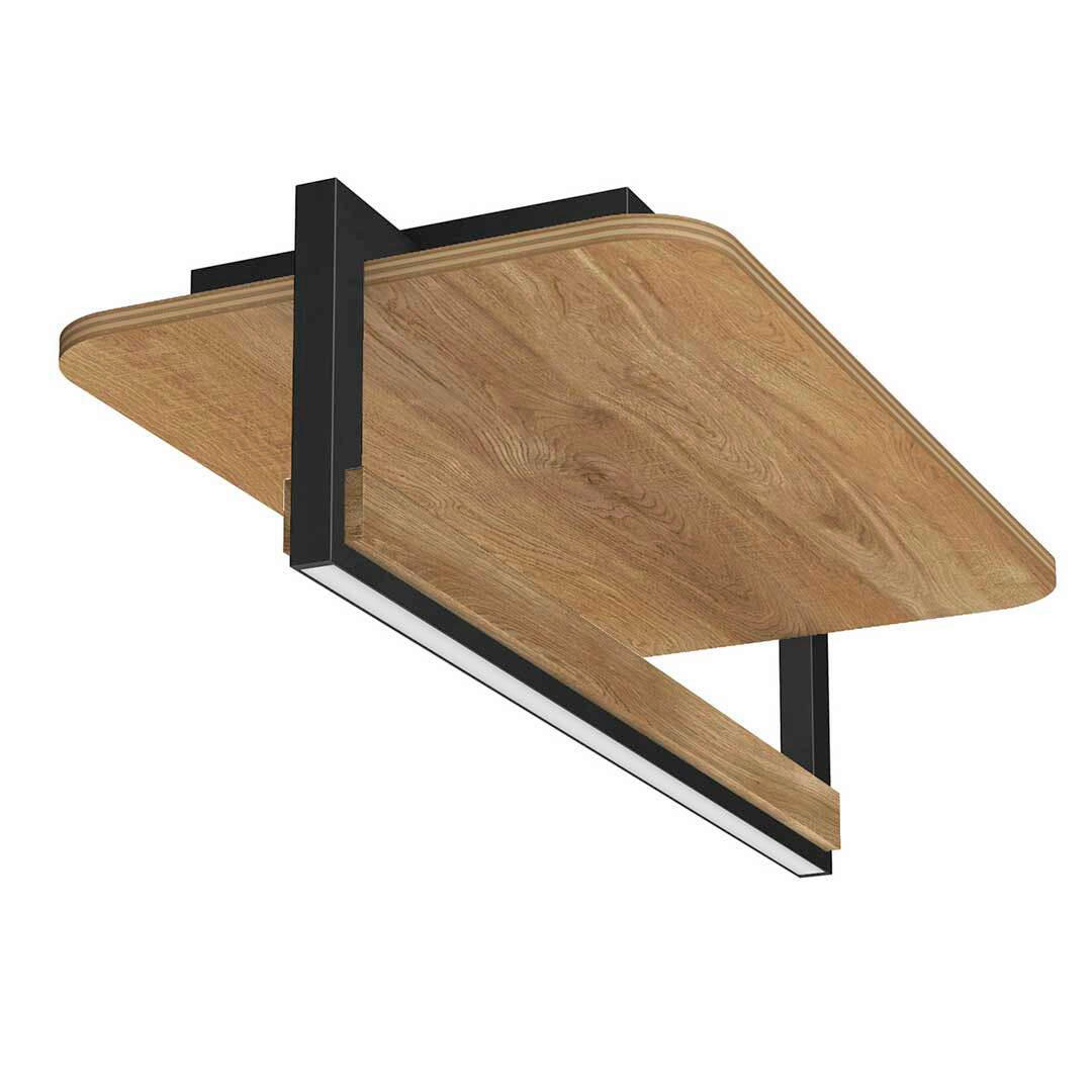 LED-DECKENLEUCHTE Arian 54/30/17 cm   - Schwarz, MODERN, Holz/Metall (54/30/17cm) - Herzblut