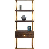 REGAL  82,4/210/45 cm Braun, Messingfarben  - Messingfarben/Braun, Trend, Holzwerkstoff/Metall (82,4/210/45cm) - Kare-Design