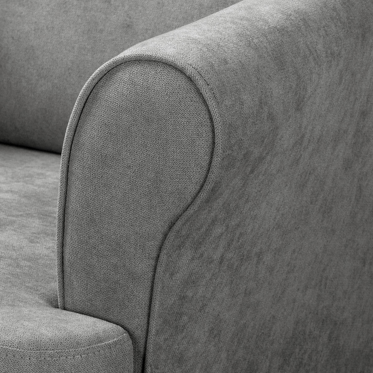 OHRENSESSEL Scandi Mikrofaser Dunkelgrau  - Dunkelgrau/Naturfarben, Design, Holz/Textil (87/105/90cm) - Livetastic