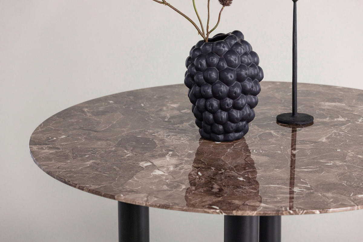 ESSTISCH furniert Schwarz, Dunkelbraun  - Dunkelbraun/Schwarz, Design, Holzwerkstoff/Metall (106/106/75cm) - Livetastic