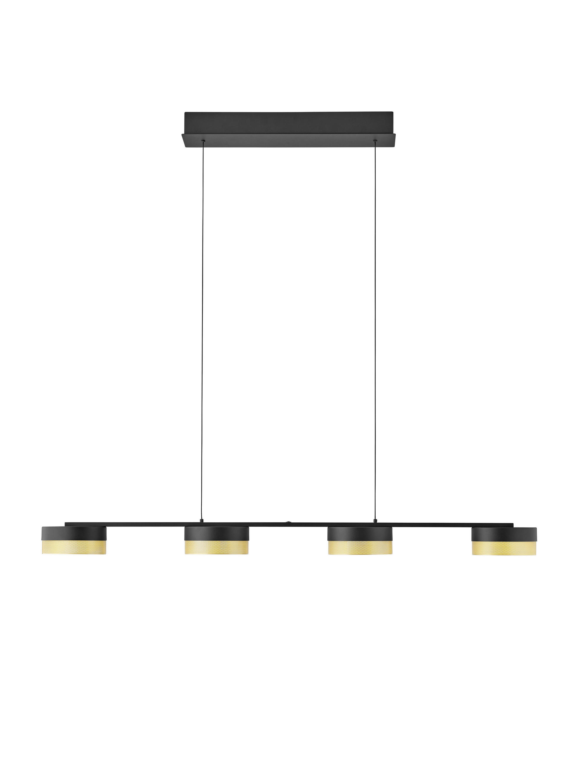 LED-HÄNGELEUCHTE 110/20/150 cm   - Goldfarben/Schwarz, Design, Metall (110/20/150cm) - Hell