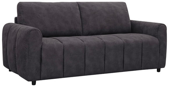 SCHLAFSOFA Leinenoptik Dunkelgrau  - Dunkelgrau/Schwarz, Design, Kunststoff/Textil (198/91/100cm) - Carryhome