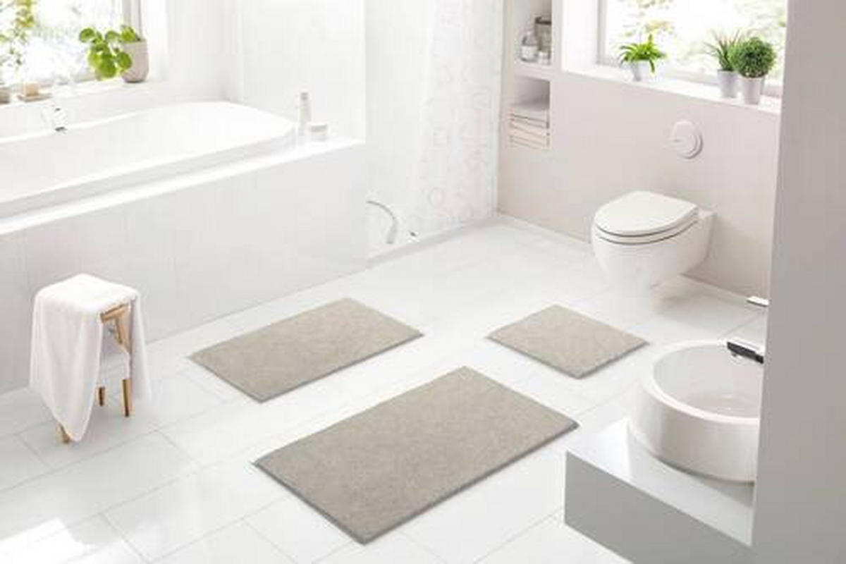 BADEMATTE Beige 50/80 cm  - Beige, Basics, Kunststoff/Textil (50/80cm) - Grund