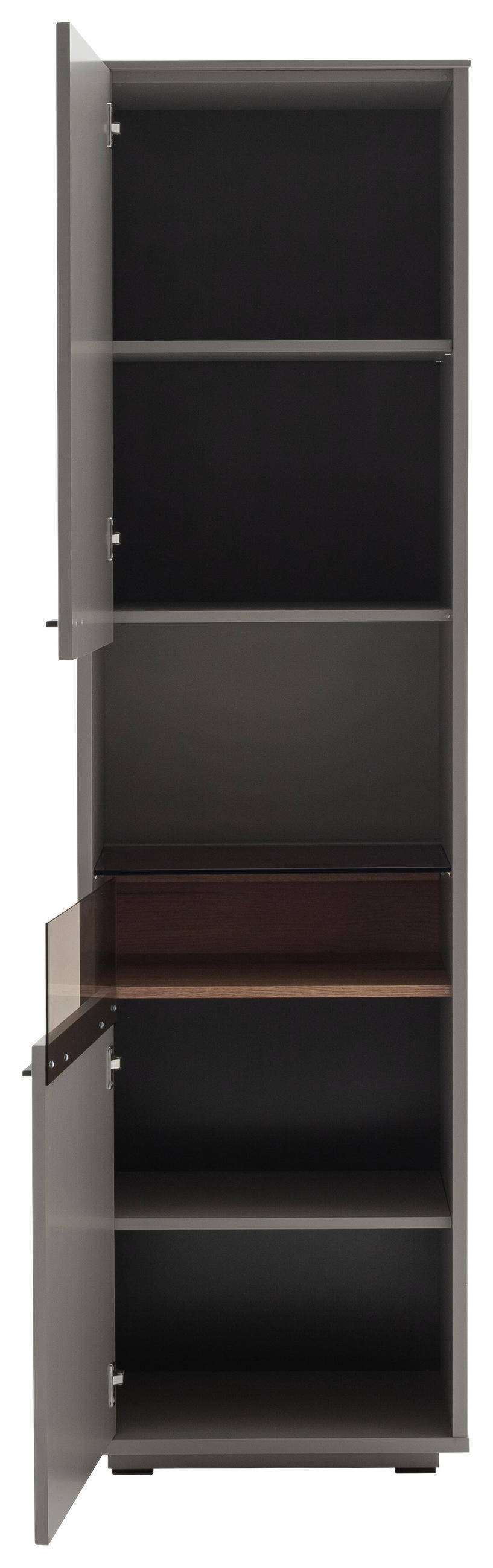 VITRINA 55/200/37 cm   - siva/boje hrasta, Design, staklo/drvni materijal (55/200/37cm) - Stylife