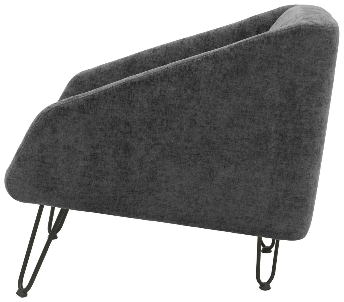 SESSEL in Chenille Dunkelgrau  - Dunkelgrau/Creme, Basics, Textil/Metall (60/71/83cm) - Livetastic