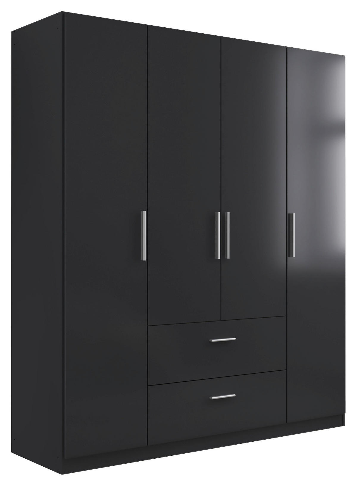 DREHTÜRENSCHRANK  in Dunkelgrau  - Dunkelgrau/Alufarben, KONVENTIONELL, Holzwerkstoff/Kunststoff (181/210/54cm) - home24