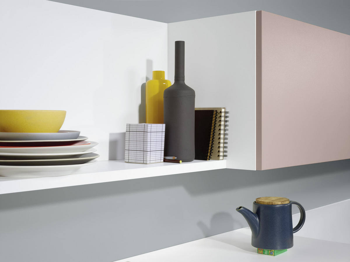 INBYGGNADSKÖK   - vit/rosa, Design, trämaterial/plast - Dieter Knoll