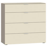 KOMMODE  in 90/87/43 cm  - Hellbraun/Edelstahlfarben, Design, Glas/Holzwerkstoff (90/87/43cm) - Jutzler