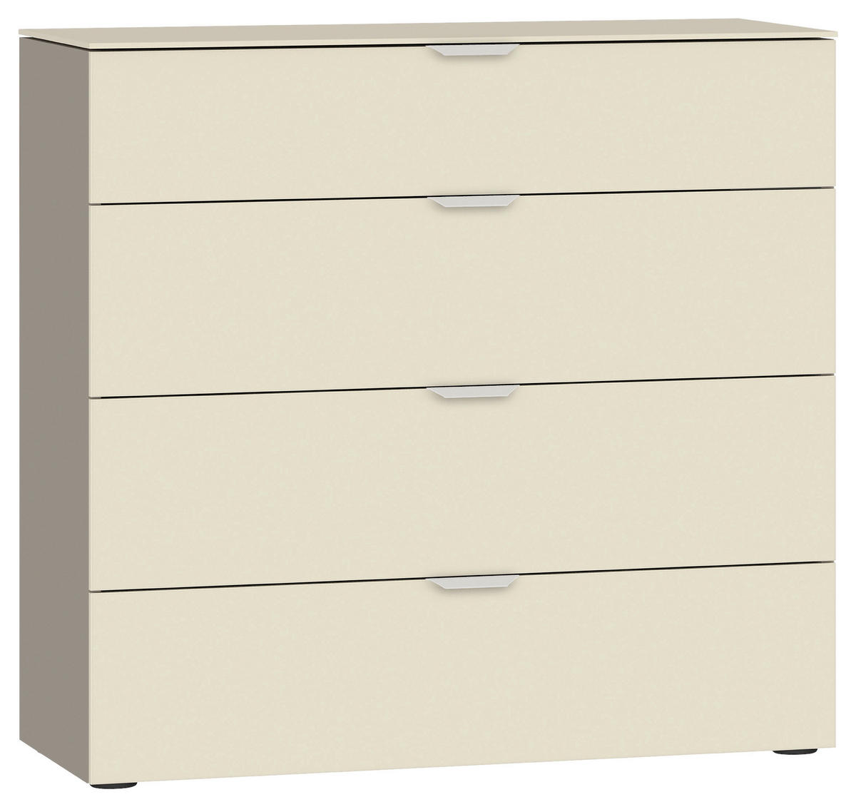KOMMODE  in 90/87/43 cm  - Hellbraun/Edelstahlfarben, Design, Glas/Holzwerkstoff (90/87/43cm) - Jutzler