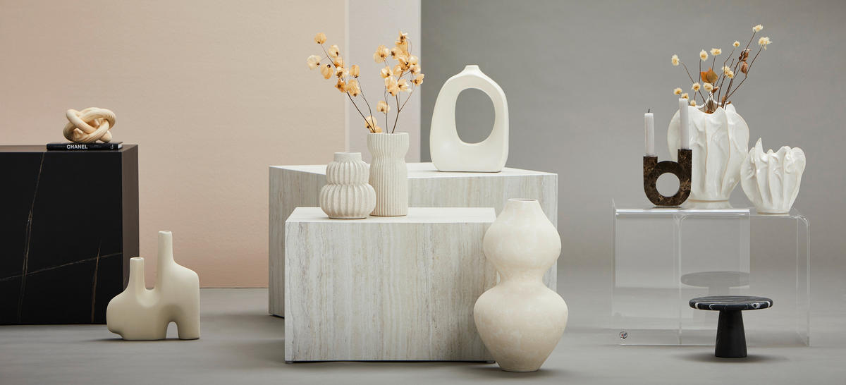 VASE  - Sandfarben, Basics, Keramik (23,5/27/8cm)