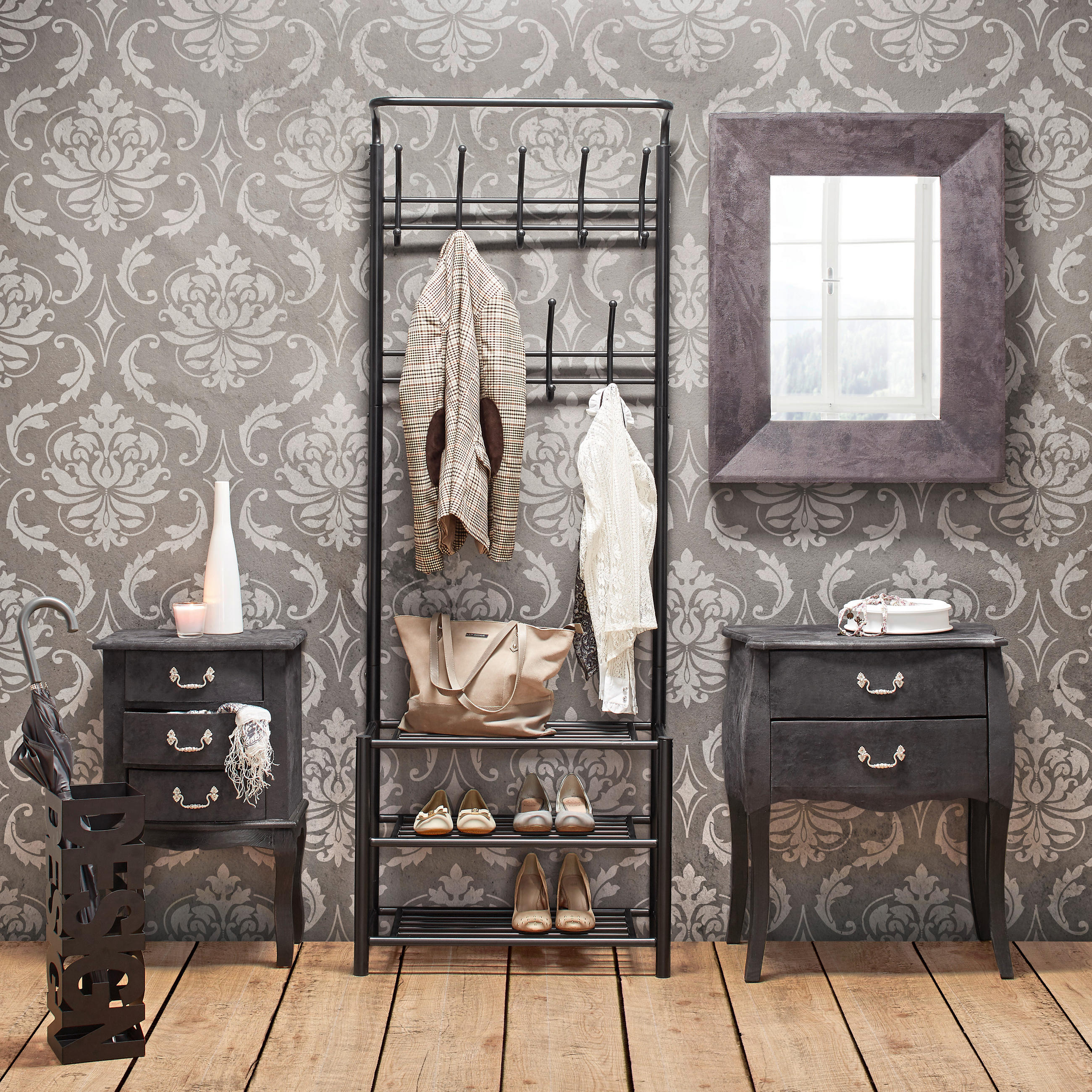 KLÄDHÄNGARE - svart, Design, metall (67/185/32cm) - Best Price