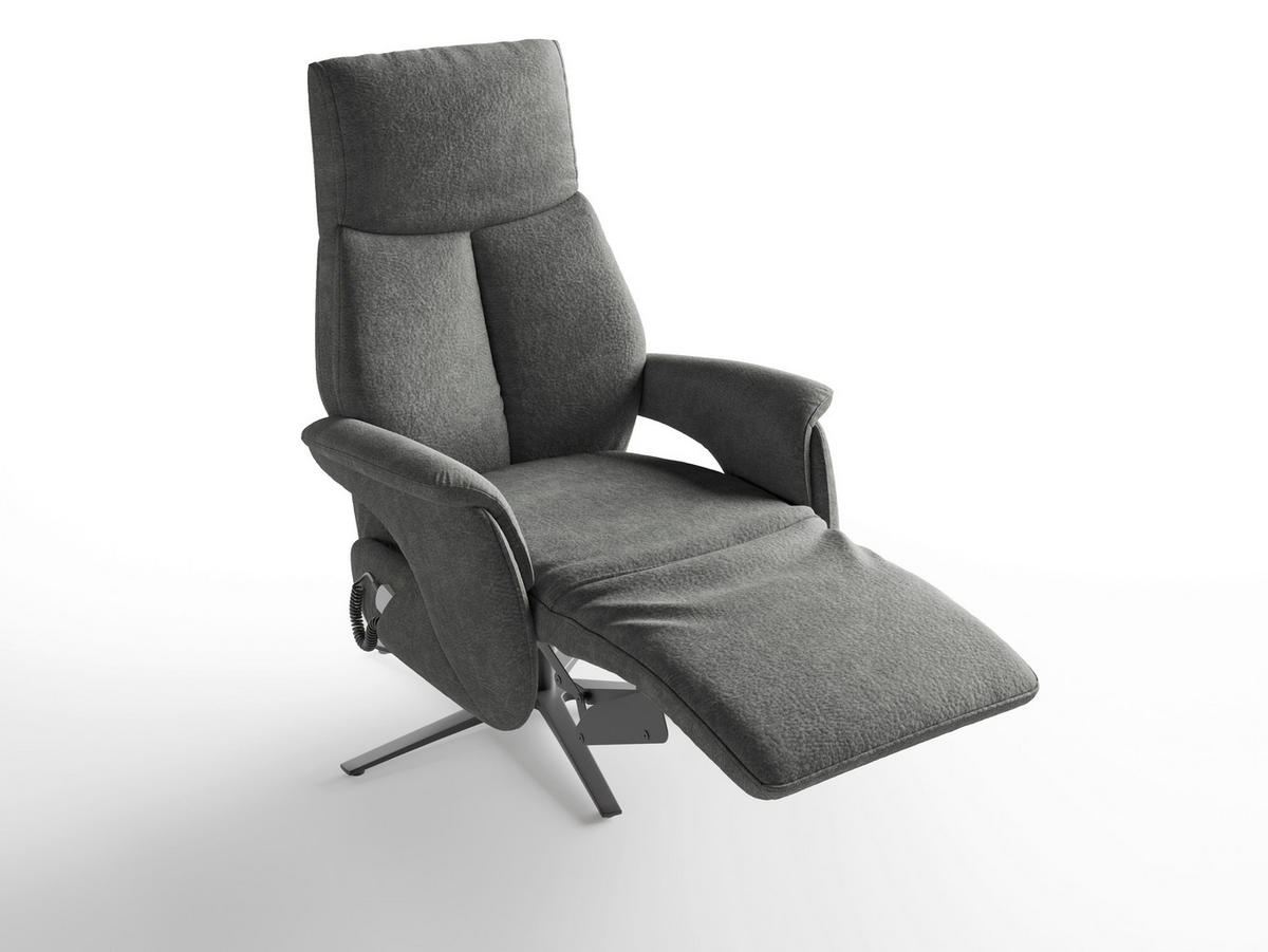 RELAXSESSEL Textil Dunkelgrau  - Dunkelgrau/Schwarz, Basics, Textil/Metall (75/110/85cm) - Sit & More