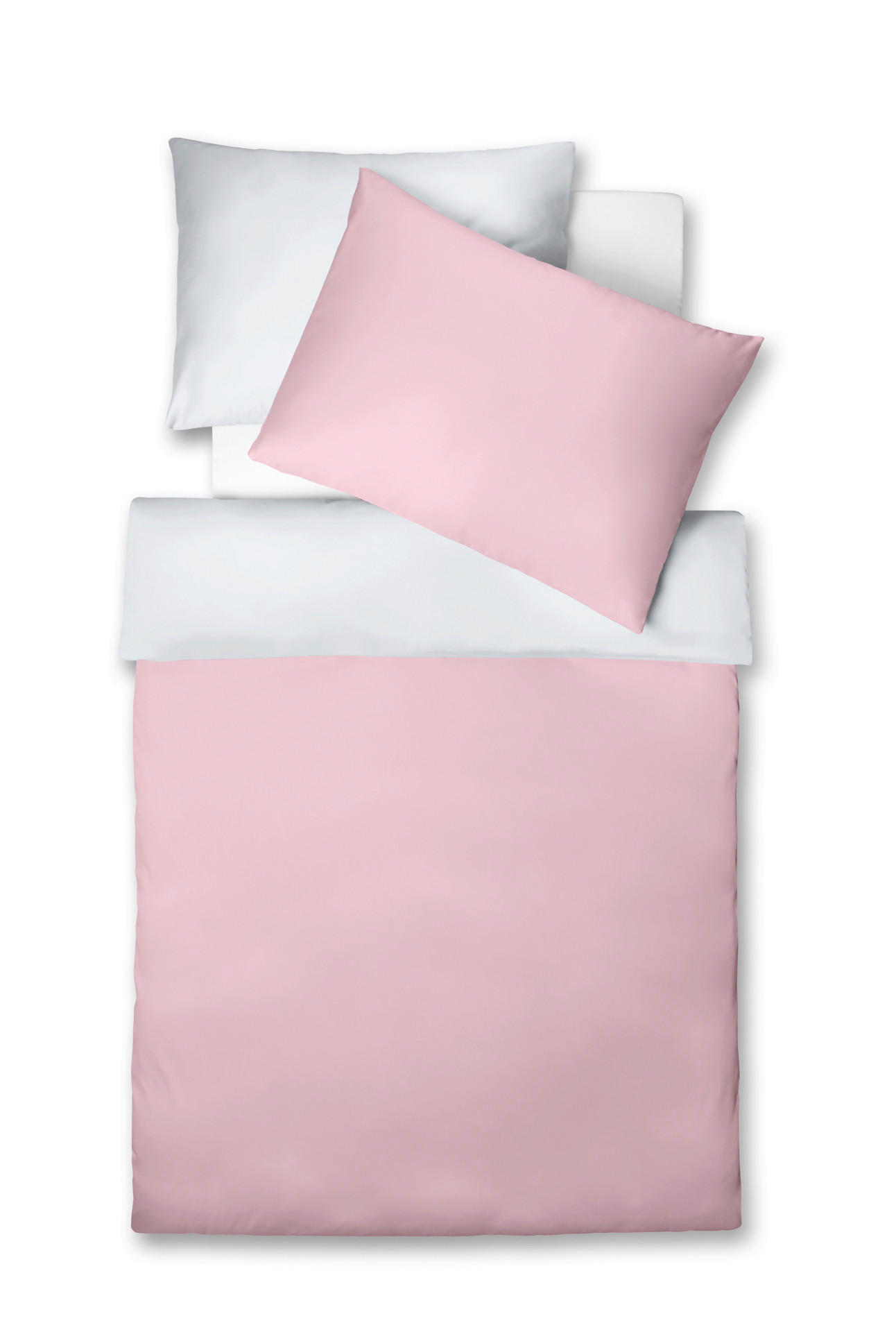 KÉTOLDALAS ÁGYNEMŰHUZAT 220/200 cm  - világosszürke/pink, Basics, textil (220/200cm) - Fleuresse