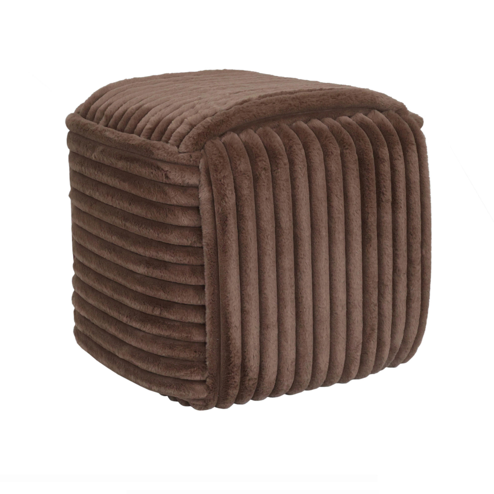 HOCKER Samt Dunkelbraun  - Dunkelbraun, Trend, Kunststoff/Textil (46/46/42cm) - Ambia Home