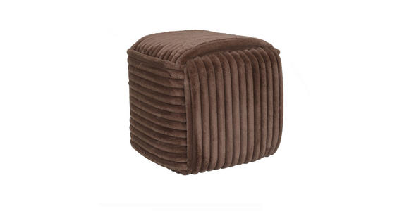 HOCKER Samt Dunkelbraun  - Dunkelbraun, Trend, Kunststoff/Textil (46/46/42cm) - Ambia Home