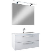 BADEZIMMER 4-teilig  in 80 cm  - Chromfarben/Weiß, Basics, Glas/Keramik (80cm)