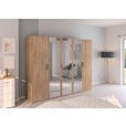 DREHTÜRENSCHRANK 251/197/60 cm 5-türig Sonoma Eiche  - Silberfarben/Sonoma Eiche, Design, Glas/Holzwerkstoff (251/197/60cm) - Novel