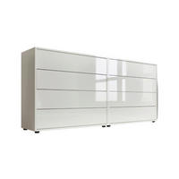 ŠIROKÁ KOMODA, bílá, vysoce lesklá bílá, 158/73/33 cm - bílá/černá, Moderní, kompozitní dřevo/plast (158/73/33cm) - MID.YOU