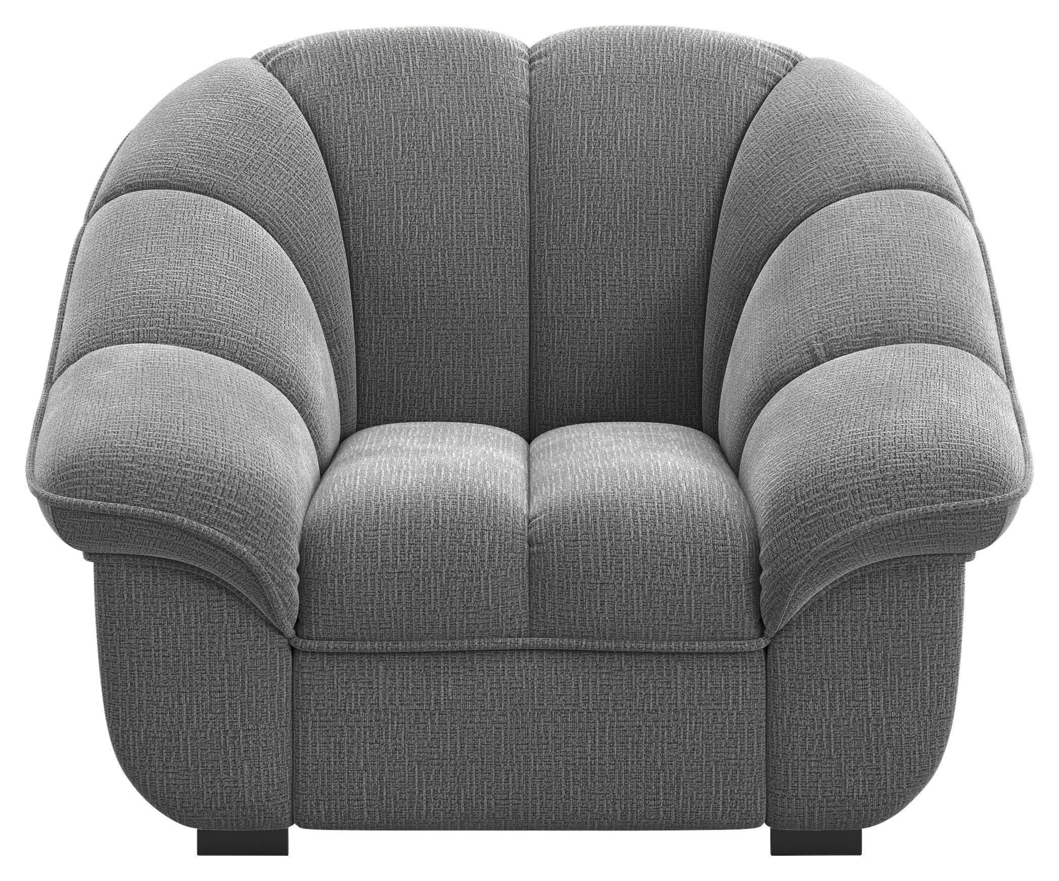 SESSEL in Chenille Anthrazit  - Anthrazit/Schwarz, KONVENTIONELL, Kunststoff/Textil (110/88/104cm) - Welnova