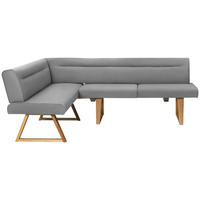 ECKBANK in Holz, Textil Eichefarben, Hellgrau  - Eichefarben/Hellgrau, Konventionell, Holz/Textil (170/230cm) - Moderano