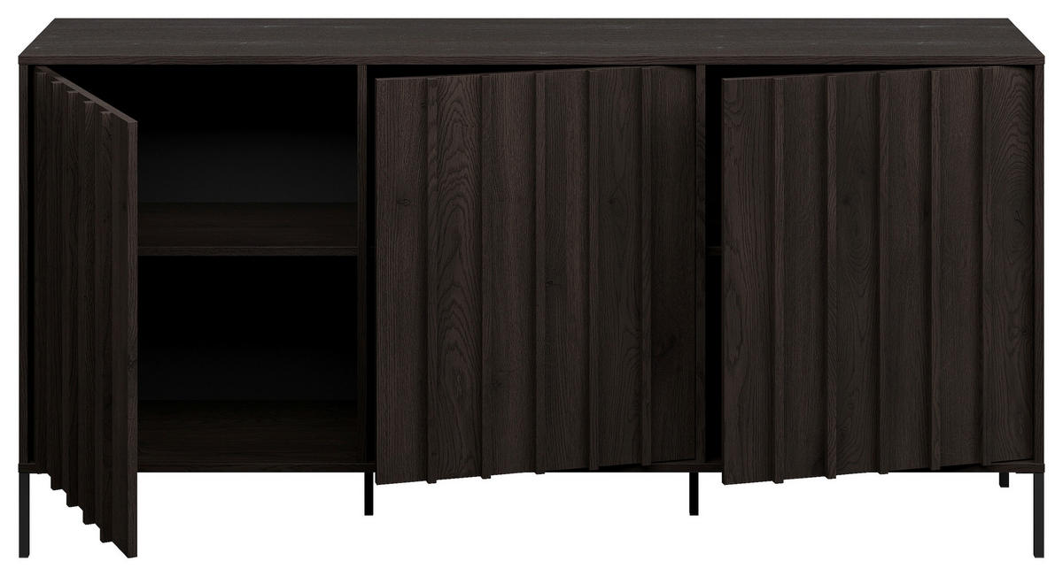 SIDEBOARD 180/88,2/40 cm  - Wengefarben/Schwarz, Design, Holz/Metall (180/88,2/40cm) - MID.YOU