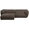 ECKSOFA in Lederlook Graubraun  - Graubraun/Schwarz, KONVENTIONELL, Kunststoff/Textil (175/278cm) - Carryhome