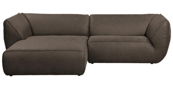 ECKSOFA in Lederlook Graubraun  - Graubraun/Schwarz, KONVENTIONELL, Kunststoff/Textil (175/278cm) - Carryhome