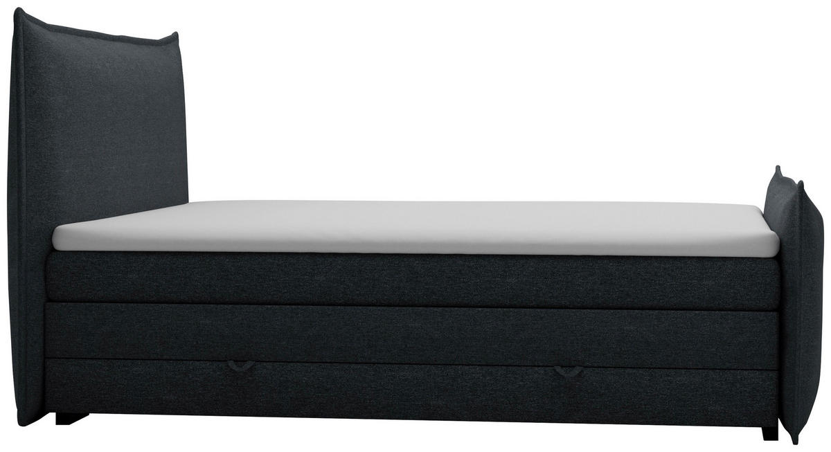 BOXSPRINGBETT 160/200 cm  in Grau  - Schwarz/Grau, MODERN, Textil (160/200cm) - MID.YOU
