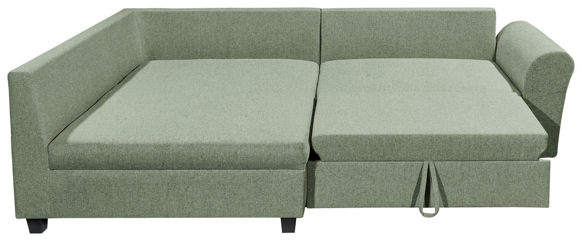 HÖRNSOFFA i vävt tyg grön  - grön/svart, Modern, textil/plast (175/252cm) - Livetastic