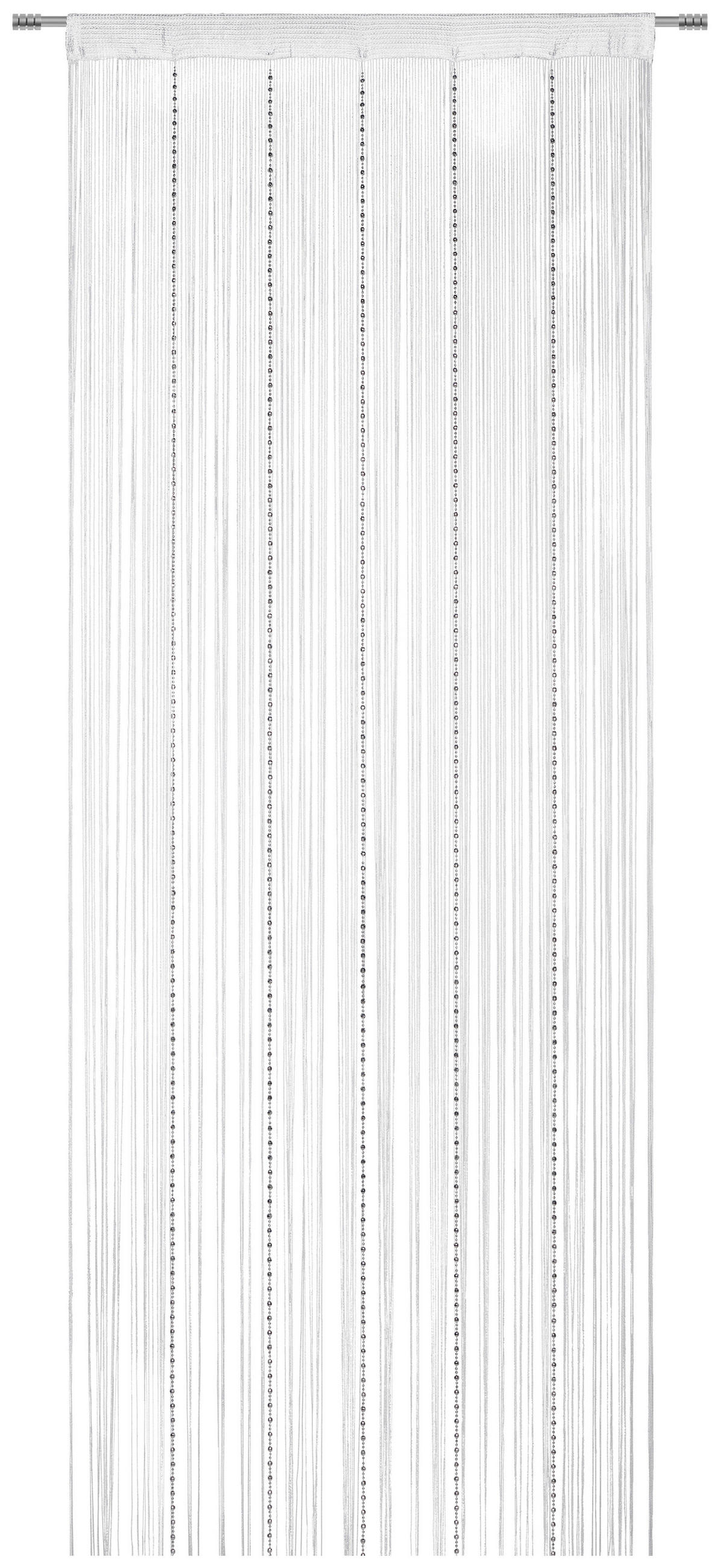 NITKOVÝ ZÁVES, strieborná, biela, 90/245 cm - biela/strieborná, Basics, textil (90/245cm) - Boxxx