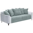 3-SITZER-SOFA in Cord, Velours Blaugrau  - Blaugrau/Schwarz, KONVENTIONELL, Textil/Metall (228/84/99cm) - Carryhome