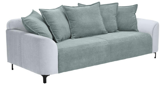 3-SITZER-SOFA in Cord, Velours Blaugrau  - Blaugrau/Schwarz, KONVENTIONELL, Textil/Metall (228/84/99cm) - Carryhome