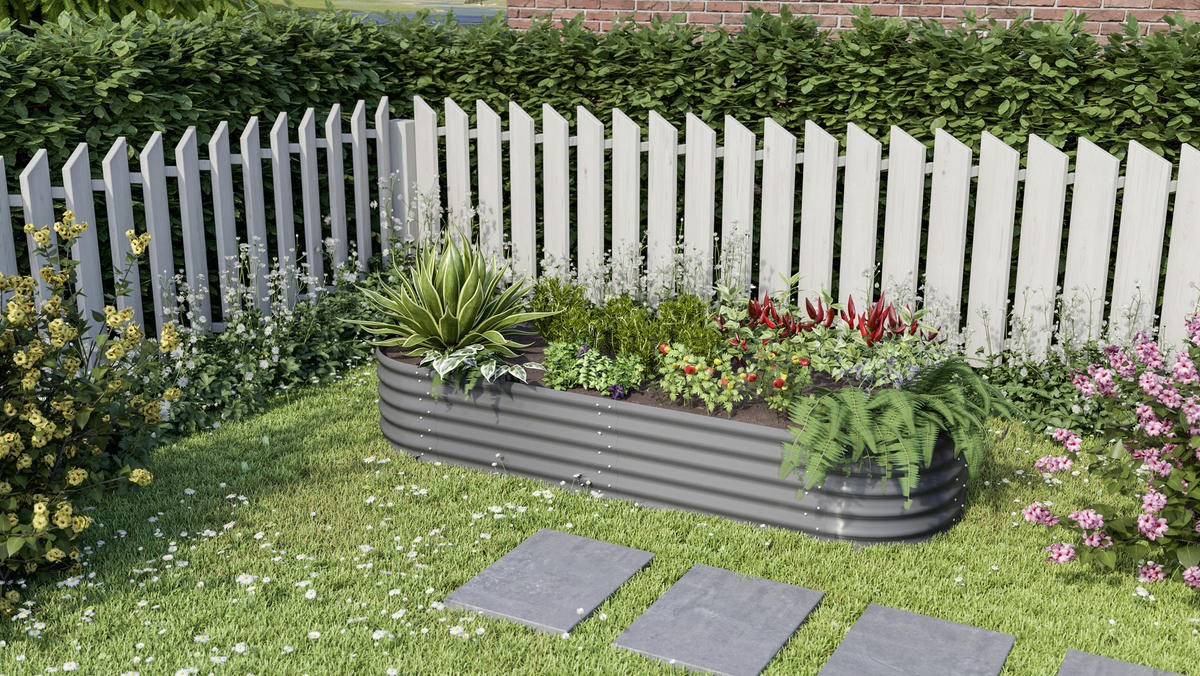 HOCHBEET-ERWEITERUNG 80/40,1/80 cm  - Anthrazit, Basics, Metall (80/40,1/80cm)
