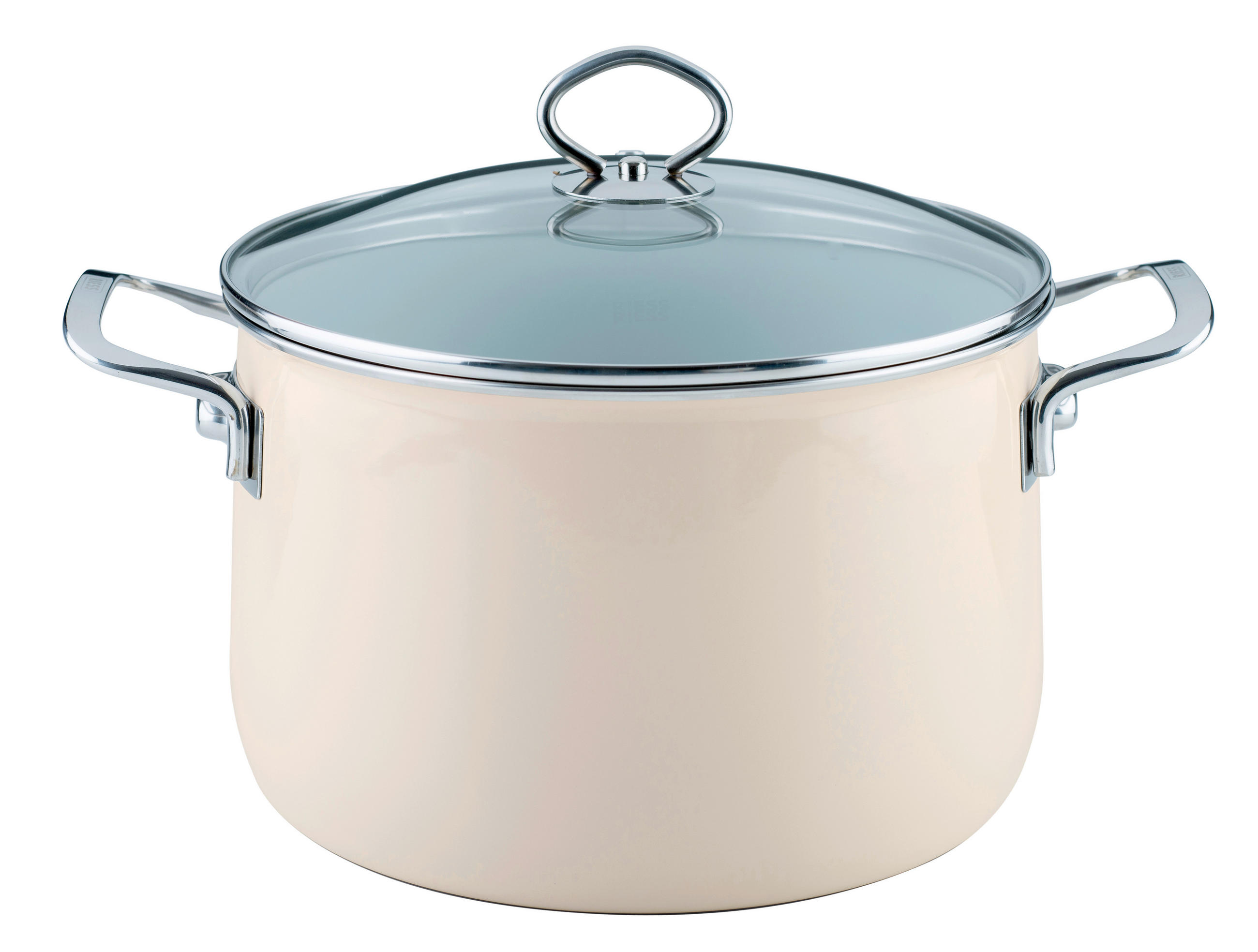 LONAC ZA MESO  6.5 l  Avorio  - boje šampanjca, Basics, staklo/metal (24cm) - Riess