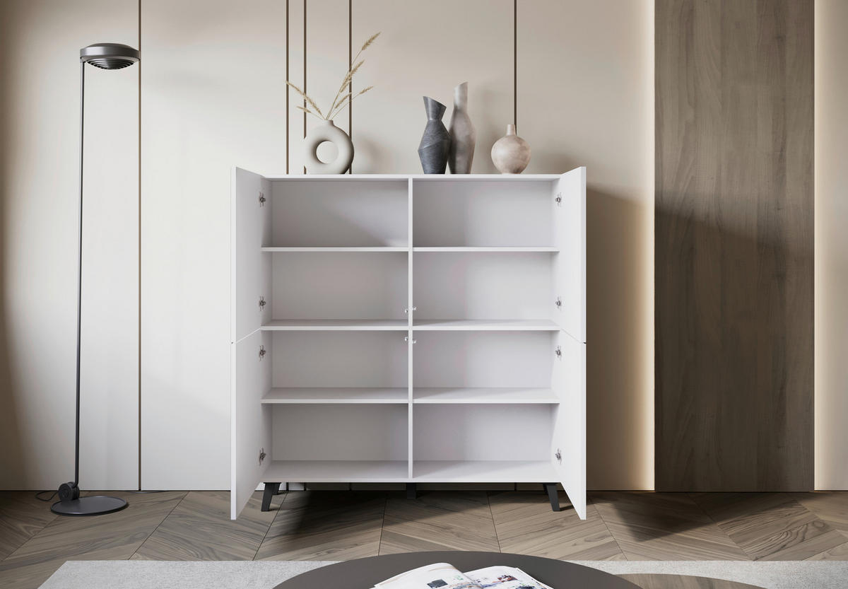 HIGHBOARD  in  - Weiss/Schwarz, Design, Holzwerkstoff/Kunststoff (120/132cm) - Livetastic
