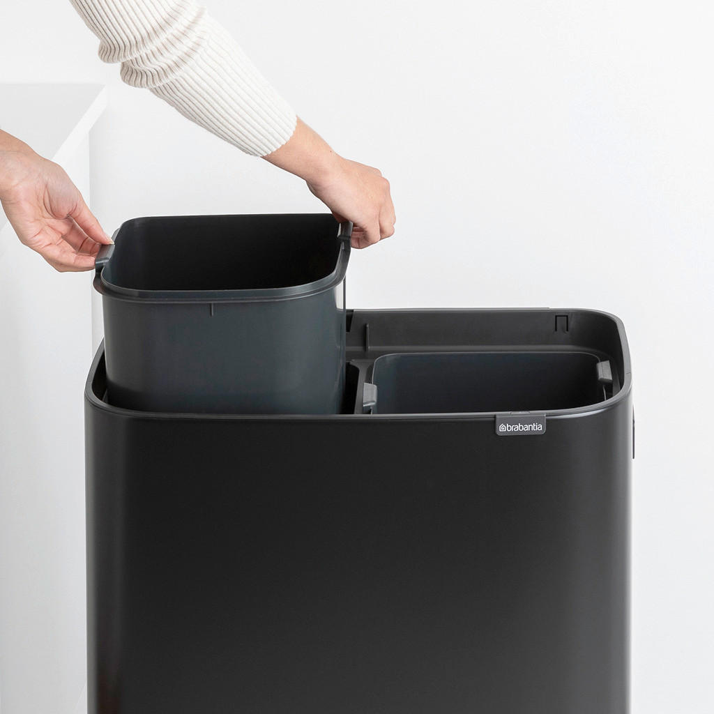 KOŠ ZA OTPAD 60 l - crna, Basics, metal/plastika (54.5/81.5/31.2cm) - Brabantia
