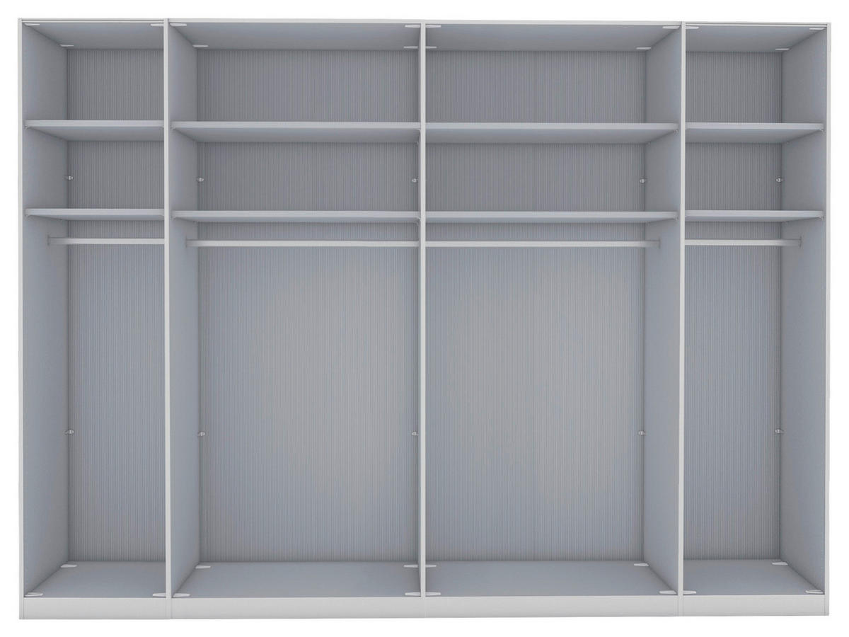 FALTTÜRENSCHRANK 300/236/58 cm 6-türig Champagner, Eiche Bianco  - Schieferfarben/Eiche Bianco, KONVENTIONELL, Glas/Holzwerkstoff (300/236/58cm) - Dieter Knoll