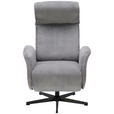 RELAXSESSEL in Metall, Textil Grau, Schwarz  - Schwarz/Grau, Trend, Textil/Metall (73/111-77/82-160cm) - Xora