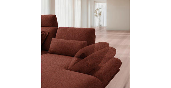ECKSOFA  in Flachgewebe Rotorange  234/155 cm  - Rotorange/Schwarz, Design, Textil/Metall (234/155cm) - Dieter Knoll