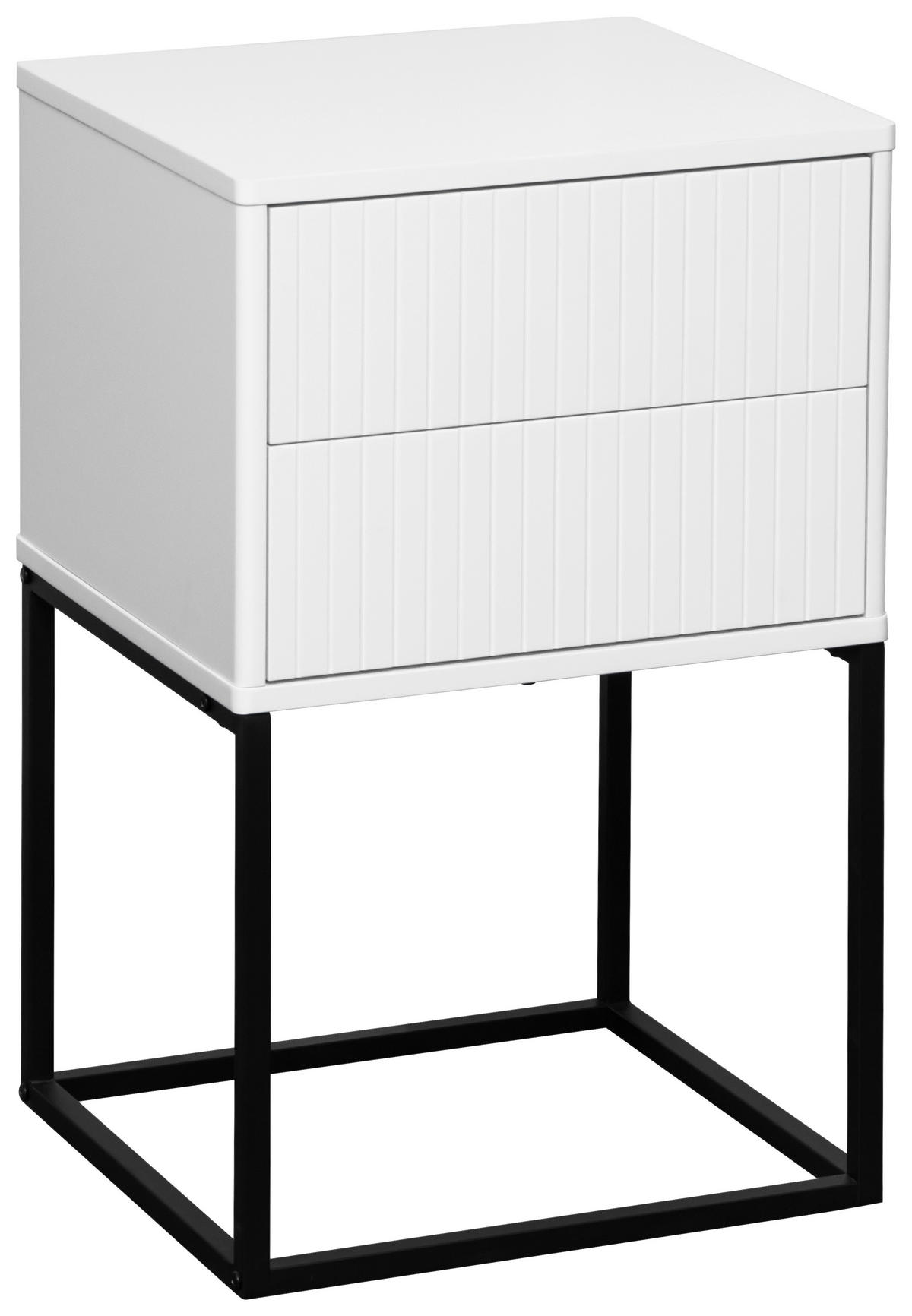 NACHTSCHRANK 40/65/38,5 cm  - Schwarz/Weiß, Design, Holzwerkstoff/Metall (40/65/38,5cm) - Carryhome