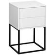 NACHTKÄSTCHEN 40/65/38,5 cm  in Schwarz, Weiß  - Schwarz/Weiß, Design, Holzwerkstoff/Metall (40/65/38,5cm) - Carryhome