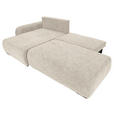 ECKSOFA Beige Flachgewebe Zierkissen, Rückenkissen, Bettkasten, Schlaffunktion, Rücken echt, Liegefläche im Originalstoff  - Beige/Schwarz, KONVENTIONELL, Kunststoff/Textil (145/260cm) - Carryhome