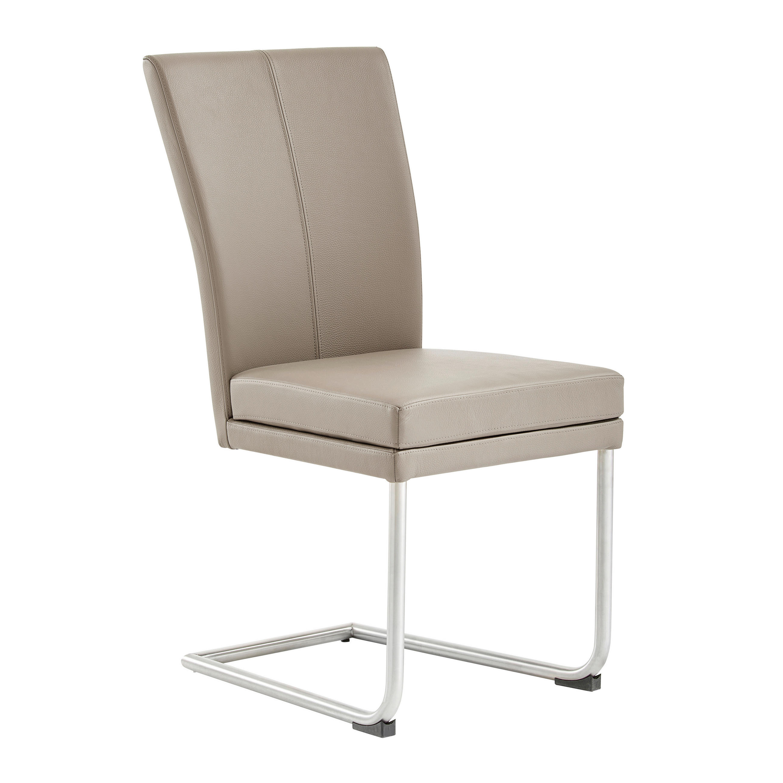 SCHWINGSTUHL  in Edelstahl Echtleder pigmentiert  - Edelstahlfarben/Grau, Design, Leder/Metall (44/98/58cm) - Valdera