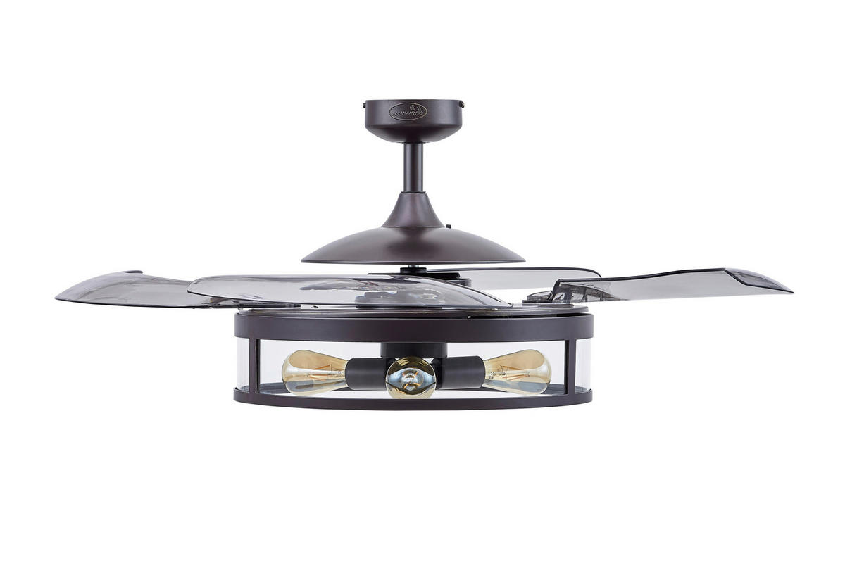 DECKENVENTILATOR  122/41 cm    - Transparent/Schwarz, Basics, Kunststoff/Metall (122/41cm) - P & B