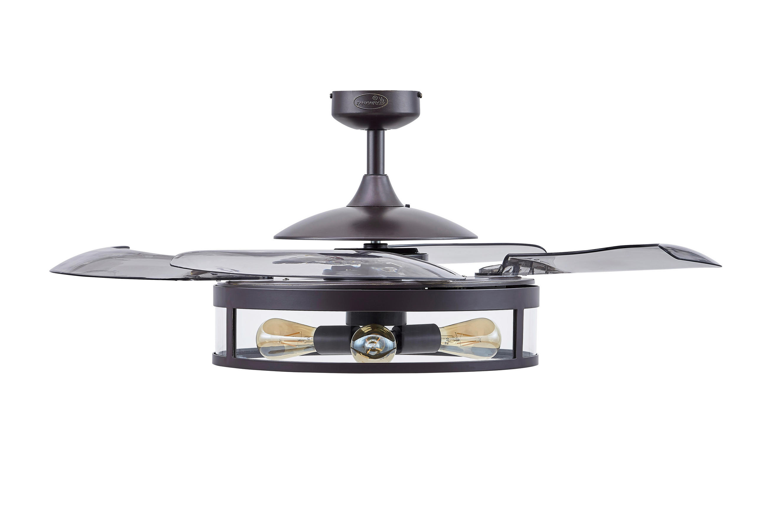 Deckenventilator Fanaway Schwarz 4 Flügel, Led-Leuchte