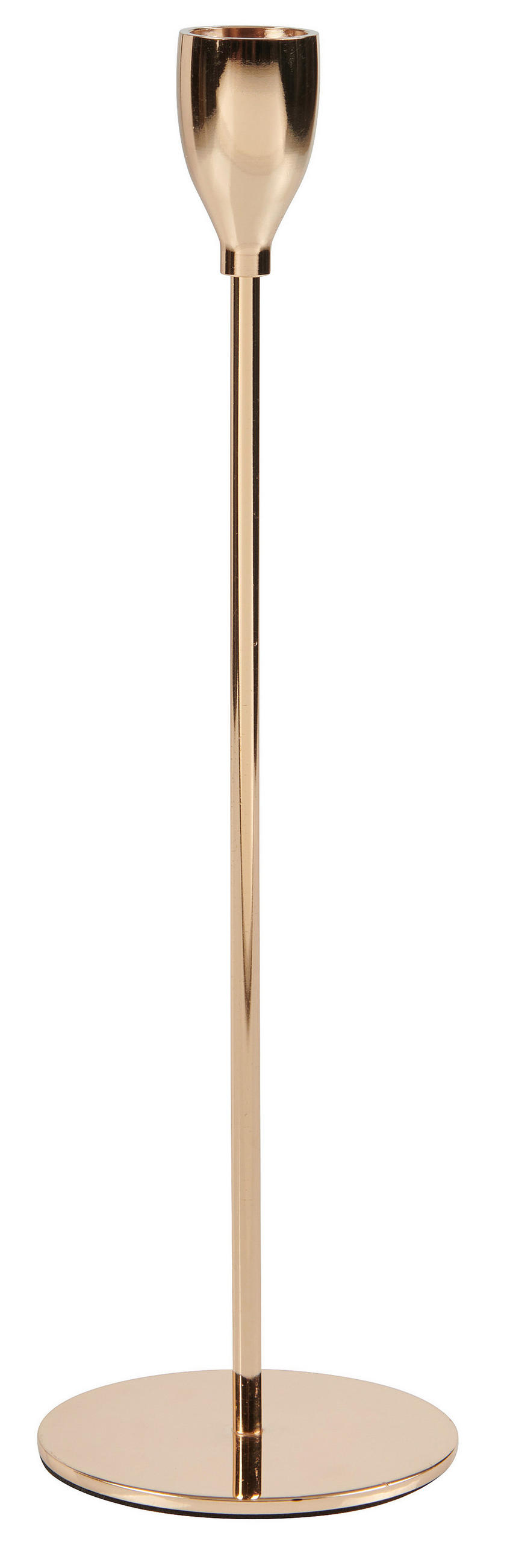 SVIETNIK NA DLHÉ SVIEČKY  kov - zlatá, Basics, kov (8/27cm) - Ambia Home